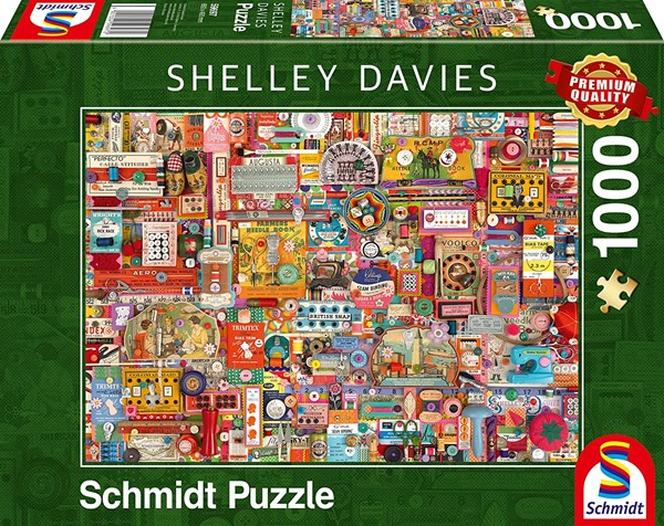 Schmidt Spiele (59697) - Shelley Davies: "Vintage Handmade Items" - 1000 Teile Puzzle