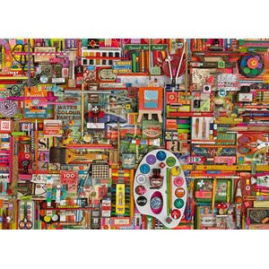 Schmidt Spiele (59698) - Shelley Davies: "Vintage Artist Materials" - 1000 Teile Puzzle