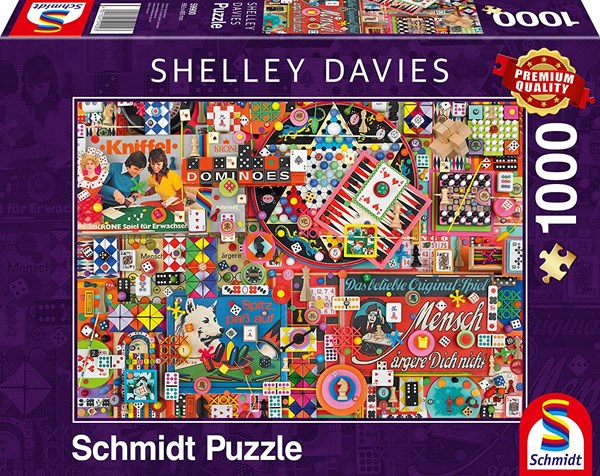 Schmidt Spiele (59900) - Shelley Davies: "Vintage Board Games" - 1000 Teile Puzzle