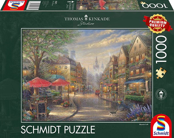 Schmidt Spiele (59675) - Thomas Kinkade: "Cafe in München" - 1000 Teile Puzzle