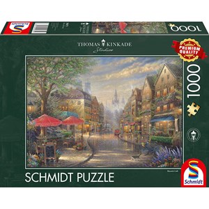 Schmidt Spiele (59675) - Thomas Kinkade: "Cafe in München" - 1000 Teile Puzzle