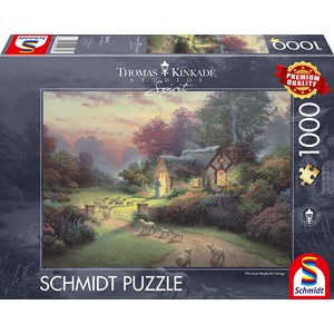 Schmidt Spiele (59678) - Thomas Kinkade: "Spirit, Cottage des guten Hirten" - 1000 Teile Puzzle