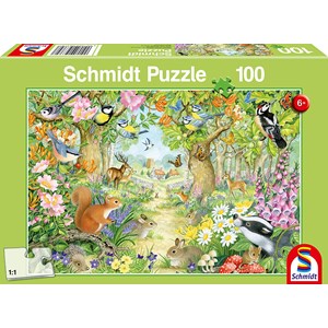 Schmidt Spiele (56370) - "Animals of the Forest" - 100 Teile Puzzle