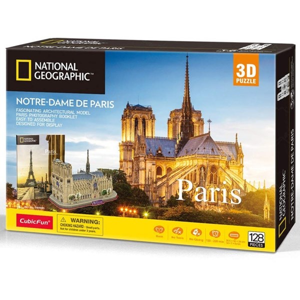 Cubic Fun (ds0986h) - "Notre-Dame de Paris" - 128 Teile Puzzle
