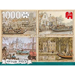 Jumbo (18855) - Anton Pieck: "Canal Boats" - 1000 Teile Puzzle