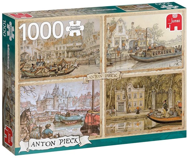 Jumbo (18855) - Anton Pieck: "Canal Boats" - 1000 Teile Puzzle
