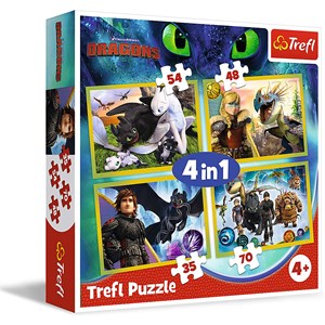Trefl (34341) - "Dreamworks, Dragons" - 35 48 54 70 Teile Puzzle