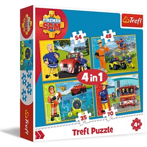 Trefl (34311) - "Fireman Sam to the Rescue" - 35 48 54 70 Teile Puzzle