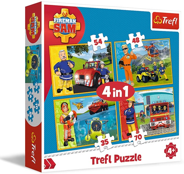 Trefl (34311) - "Fireman Sam to the Rescue" - 35 48 54 70 Teile Puzzle