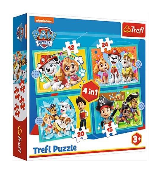 Trefl (34346) - "Happy Paw Patrol Team" - 12 15 20 24 Teile Puzzle