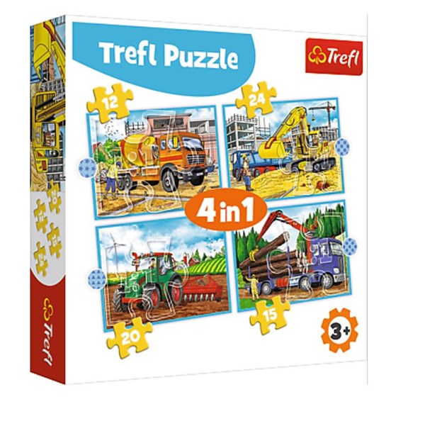 Trefl (34353) - "Large Construction Machines" - 12 15 20 24 Teile Puzzle