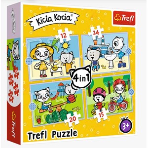 Trefl (34372) - "Kittykit day" - 12 15 20 24 Teile Puzzle