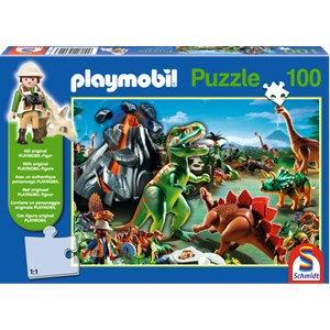 Schmidt Spiele (56042) - "Im Dinoland" - 100 Teile Puzzle