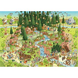 Heye (29638) - Marino Degano: "Funky Zoo Schwarzwald" - 1000 Teile Puzzle