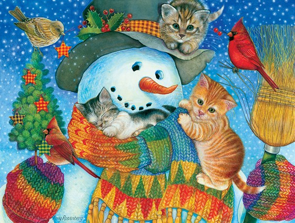 SunsOut (71984) - Amy Rosenberg: "Snowman Cuddles" - 500 Teile Puzzle