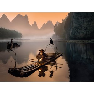 Clementoni (35022) - "Der alte Fischer auf seinem Kahn" - 500 Teile Puzzle