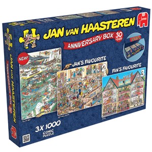 Jumbo (19000) - Jan van Haasteren: "Anniversary Gift Box" - 1000 Teile Puzzle