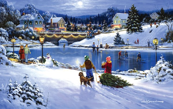 SunsOut (75172) - George Kovach: "Herrliche Winterzeit" - 550 Teile Puzzle