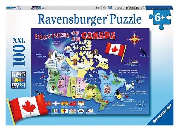 Ravensburger (10569) - "Karte von Kanada" - 100 Teile Puzzle