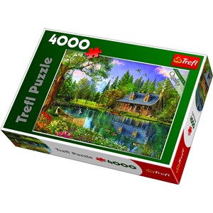 Trefl (450057) - Dominic Davison: "Idyllische Hütte am See" - 4000 Teile Puzzle