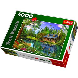 Trefl (450057) - Dominic Davison: "Idyllische Hütte am See" - 4000 Teile Puzzle