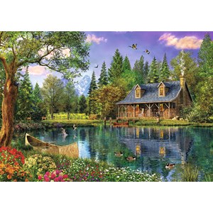 Trefl (450057) - Dominic Davison: "Idyllische Hütte am See" - 4000 Teile Puzzle