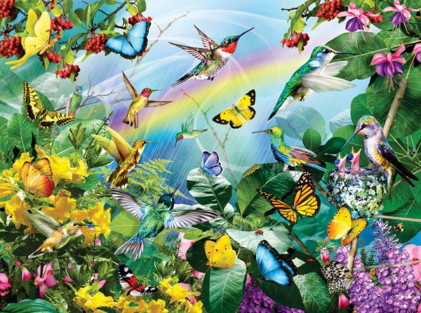 SunsOut (35002) - Lori Schory: "Kolibris im Regenbogen" - 1000 Teile Puzzle