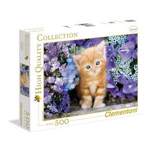 Clementoni (30415) - "Katze im Blumenmeer" - 500 Teile Puzzle