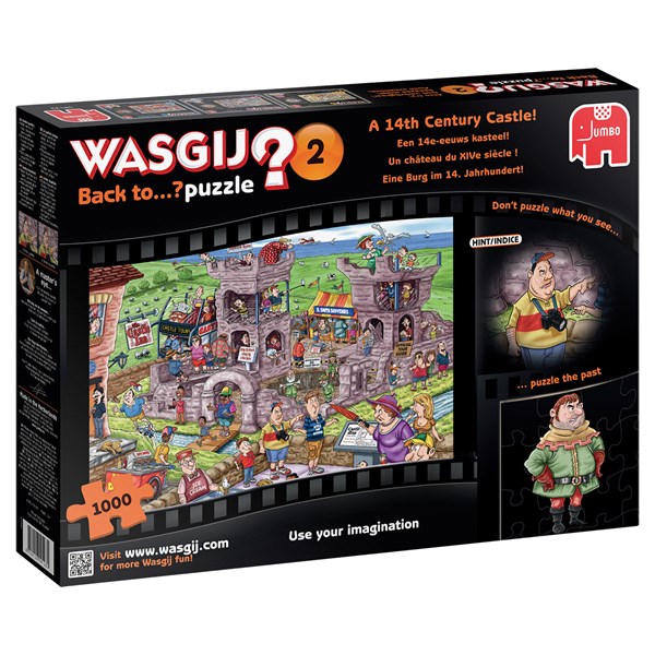 Jumbo (19123) - "Wasgij - Back to 2 - Schloss aus dem 14. Jahrhundert" - 1000 Teile Puzzle