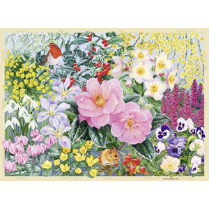 Ravensburger (14754) - "The Cottage Garden Nr. 4, Bauerngarten im Winter" - 500 Teile Puzzle