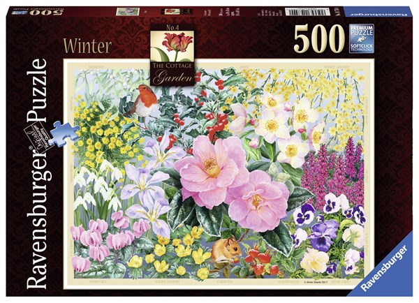 Ravensburger (14754) - "The Cottage Garden Nr. 4, Bauerngarten im Winter" - 500 Teile Puzzle