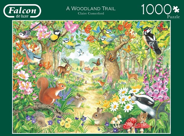 Falcon (11155) - "Waldweg zum Haus" - 1000 Teile Puzzle