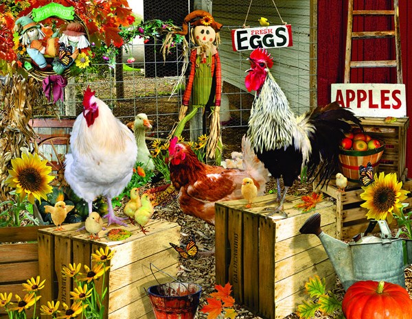SunsOut (34896) - Lori Schory: "Chickens on the Farm" - 1000 Teile Puzzle