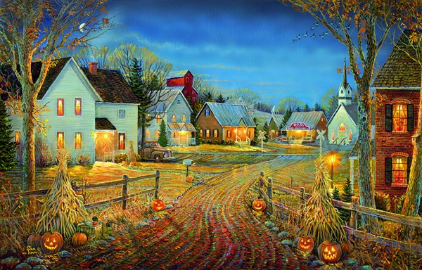 SunsOut (29124) - Sam Timm: "Ein Dorf im Herbst" - 550 Teile Puzzle