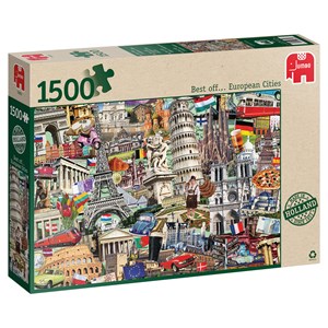Jumbo (18355) - "Best of Europäische Städte" - 1500 Teile Puzzle