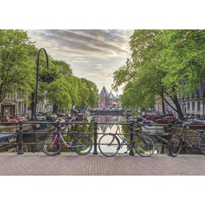 Jumbo (18548) - "Blick auf die Stadtwaage von Amsterdam" - 1000 Teile Puzzle