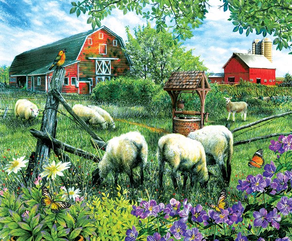 SunsOut (28566) - Tom Wood: "Die idyllische Schaffarm" - 1000 Teile Puzzle