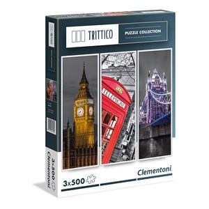 Clementoni (39306) - "Trittico - Sehenswürdigkeiten von London" - 500 Teile Puzzle