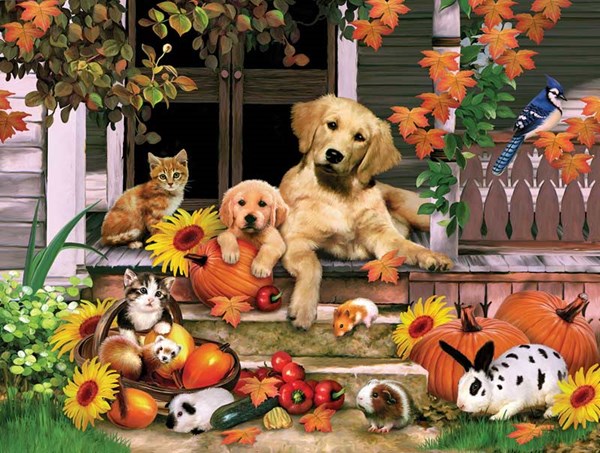 SunsOut (59314) - Howard Robinson: "Autumn on the Porch" - 300 Teile Puzzle