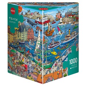 Heye (29729) - Birgit Tanck: "Reges Treiben am Seehafen" - 1000 Teile Puzzle