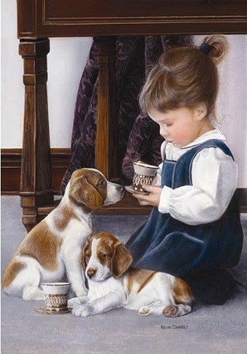 Anatolian (PER3297) - "Teeparty mit Welpen" - 260 Teile Puzzle