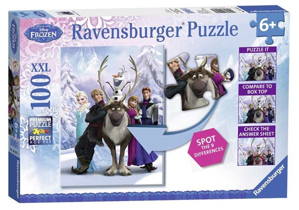 Ravensburger (10557) - "Die Eiskönigin - Finde die Unterschiede" - 100 Teile Puzzle