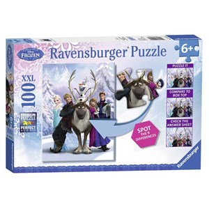 Ravensburger (10557) - "Die Eiskönigin - Finde die Unterschiede" - 100 Teile Puzzle