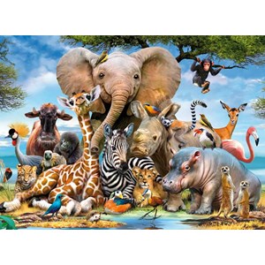 Ravensburger (13075) - Howard Robinson: "Afrikanische Freunde" - 300 Teile Puzzle