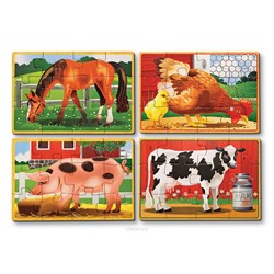 Melissa and Doug (3793) - "Farm Animals Puzzles in a Box" - 12 Teile Puzzle