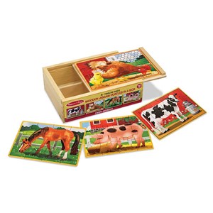 Melissa and Doug (3793) - "Farm Animals Puzzles in a Box" - 12 Teile Puzzle