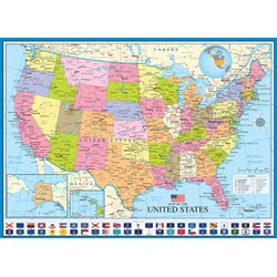 Eurographics (6000-0788) - "Politische Amerika, Karte" - 1000 Teile Puzzle