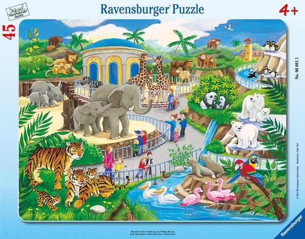 Ravensburger (06661) - "Besuch im Zoo" - 45 Teile Puzzle