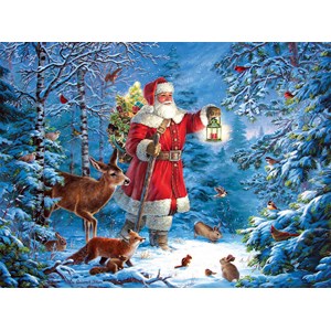 SunsOut (59770) - Liz Goodrick-Dillon: "Santas Besuch im Wald" - 1000 Teile Puzzle