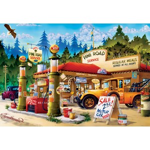 Buffalo Games (11525) - "Pine Road Service (Cartoon World)" - 1000 Teile Puzzle